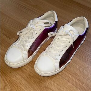 Kurt Geiger Sneakers Leather Lane Stripe Pink Combo Size 7